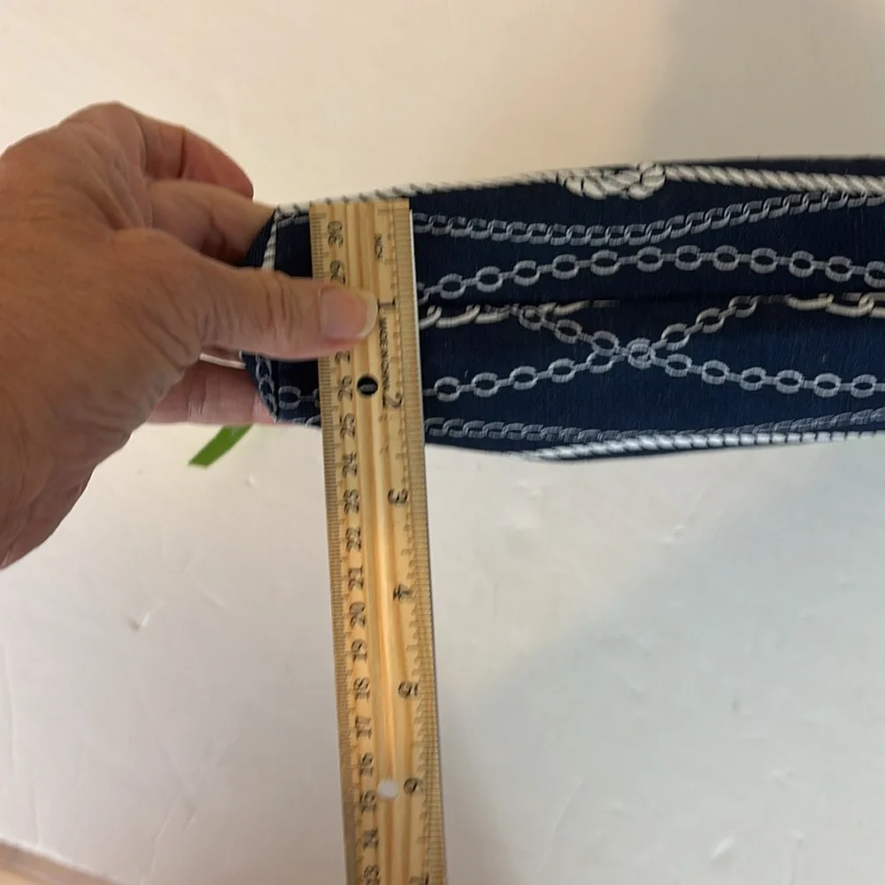 Nautical Chains Ahoy Large  Navy Zippered Pouch by Thirty-One